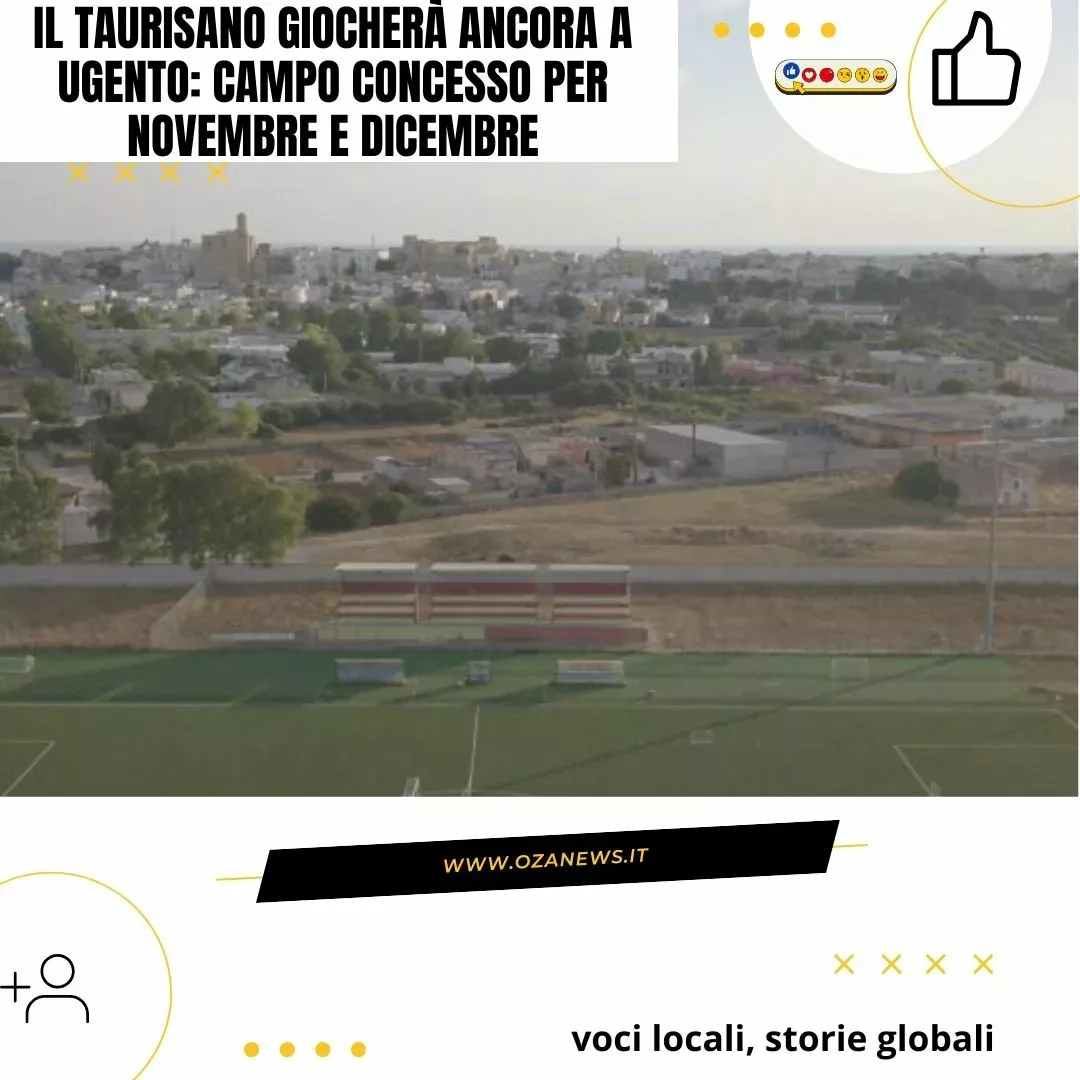 🏟️ 𝐍𝐨𝐭𝐢𝐳𝐢𝐚 𝐮𝐟𝐟𝐢𝐜𝐢𝐚𝐥𝐞

Il 𝐓𝐚𝐮𝐫𝐢𝐬𝐚𝐧𝐨 𝟏𝟗𝟑𝟗 avrà la concessione gratuita del campo comunale di Ugento per i mesi di 𝐧𝐨𝐯𝐞𝐦𝐛𝐫𝐞 𝐞 𝐝𝐢𝐜𝐞𝐦𝐛𝐫𝐞 𝟐𝟎𝟐𝟓.

La determinazione n. 870 del 29 ottobre formalizza l'uso temporaneo dell'impianto sulla SP66 durante i giorni disponibili, una 𝐬𝐨𝐥𝐮𝐳𝐢𝐨𝐧𝐞 𝐝'𝐞𝐦𝐞𝐫𝐠𝐞𝐧𝐳𝐚 necessaria per i 𝐥𝐚𝐯𝐨𝐫𝐢 𝐝𝐢 𝐚𝐝𝐞𝐠𝐮𝐚𝐦𝐞𝐧𝐭𝐨 presso lo stadio "L. Perrotta" di Taurisano.

La società granata dovrà garantire 𝐟𝐨𝐫𝐭𝐞 𝐫𝐞𝐬𝐩𝐨𝐧𝐬𝐚𝐛𝐢𝐥𝐢𝐭𝐚̀: vigilanza durante le partite, piano di gestione emergenze e personale abilitato al defibrillatore.

Una 𝐜𝐨𝐥𝐥𝐚𝐛𝐨𝐫𝐚𝐳𝐢𝐨𝐧𝐞 𝐭𝐫𝐚 𝐜𝐨𝐦𝐮𝐧𝐢 che mette al centro la sicurezza e lo sport locale! ⚽💪

.
.
.
.
.
.
.
.
.
.

#Taurisano #Ugento #CalcioLocale #SerieD #StadioUgento #CalcioSalentino #SportLocale #CalcioSalento #CronicaSportiva #ProvinciaLecce #CalcioItaliano #PartiteDiCalcio #CampoSportivo #ComunitaLocale #SicurezzaSportiva #EventiSportivi #TifoseriaSalentina #CalcioAppassionato #NotizieCalcio #Salento #ViralCalcio #StorieGlobali #VociLocali