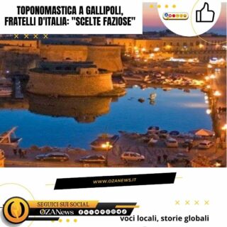 🔴 GALLIPOLI | Toponomastica, Fratelli d'Italia denuncia

Fratelli d'Italia accende i riflettori sulla nuova toponomastica cittadina. Il partito critica duramente la Giunta municipale per aver agito senza coinvolgimento della cittadinanza, scegliendo personalità principalmente dello schieramento di sinistra.

Non è tutto. Il partito evidenzia anche il rifiuto della richiesta di intitolare a Norma Cossetto, e sottolinea come il timing della delibera – a pochi mesi dalle elezioni – risponderebbe a chiari calcoli elettorali.

Una scelta che divide la città e fa discutere. Cosa ne pensate?

.
.
.
.
.
.
.
.
.
.

#Gallipoli #FratelliDItalia #Toponomastica #Amministrazione #Puglia #Politica #NormaCossetto #CivicoEngagement #Democrazia #Trasparenza #GovernoCittadino #PoliticaLocale #Comunità #DirittoCittadino #Dibattito #VociLocali #StorieGlobali #ActualNews #PugliaPolitica #ItaliaVera #MunicipaliNews #CittadinAnza #LeGuerreDiPiazza #NotizieImpor #VoceDelPopolo