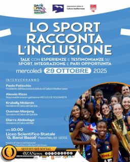 🎯 𝐒𝐩𝐨𝐫𝐭 𝐞 𝐢𝐧𝐜𝐥𝐮𝐬𝐢𝐨𝐧𝐞 𝐚𝐥 𝐁𝐚𝐧𝐳𝐢 𝐁𝐚𝐳𝐨𝐥𝐢 𝐝𝐢 𝐋𝐞𝐜𝐜𝐞

Martedì le aule del Liceo Scientifico si sono trasformate in un campo da gioco dove la vera partita si è giocata sul terreno dell'𝒊𝒏𝒕𝒆𝒈𝒓𝒂𝒛𝒊𝒐𝒏𝒆. 

Protagonisti giovani atleti migranti dal Gambia e dal Mali che hanno portato nelle scuole lecchesi la loro esperienza: il calcio come linguaggio universale che abbatte pregiudizi e costruisce ponti.

L'iniziativa "Lo sport racconta l'inclusione", organizzata dall'AICM nel progetto GAME Open Ionico-Adriatico, ha trasformato una lezione scolastica in un momento di dialogo autentico e cittadinanza attiva.

⚽ Perché lo sport cambia tutto. Perché l'inclusione non è uno slogan, ma un'azione. Perché insieme si vince sempre.

.
.
.
.
.
.
.
.
.
.

#Sport #Inclusione #Lecce #Integrazione #CalcioPerTutti #CittadinanzaAttiva #Migranti #GAME #Salento #StorieDiCambio #UnityInSport #SportSociale #AltriMondi #RaccontatiDiSperanza #PontiFraTutti #CalcioSociale #GiovaniMigranti #InclusioneSociale #SportEducazione #CittadinanzaGlobale #ItaliaAccoglie #AimoSpirit #VociLocali #StorieGlobali