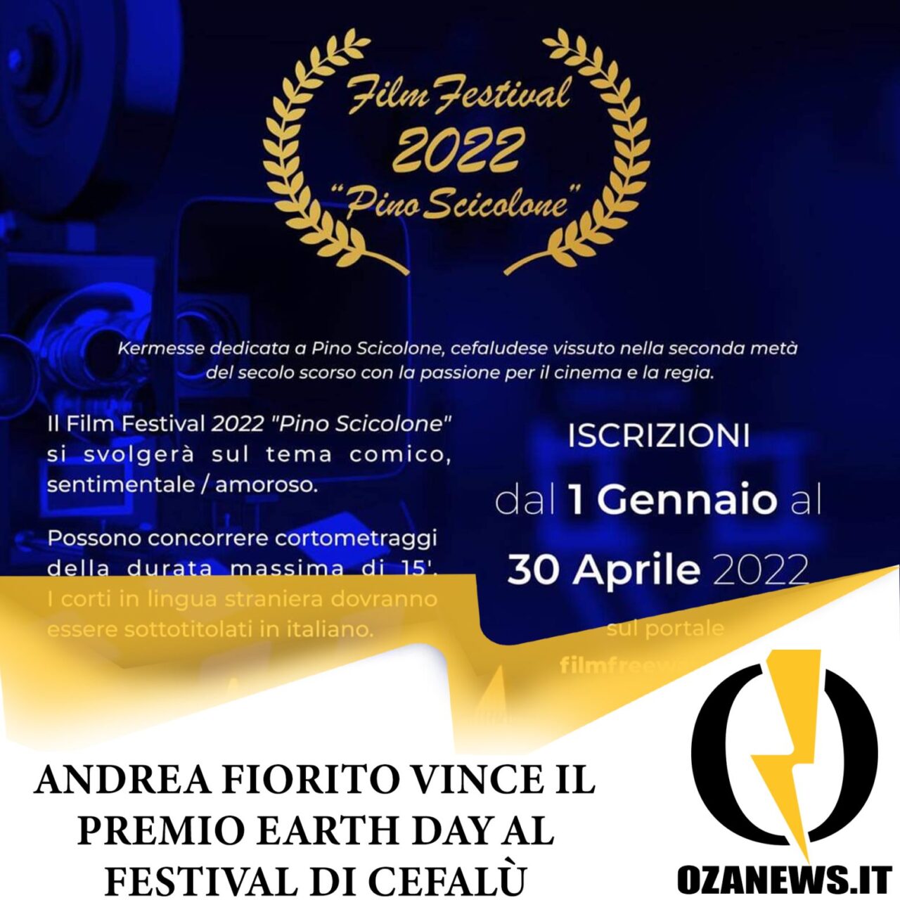 Andrea Fiorito vince il premio Earth Day al festival di Cefalù