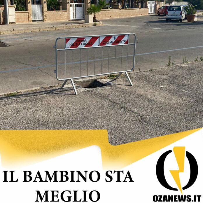 il bambino sta meglio, tombino scoperto torre san giovanni ugento