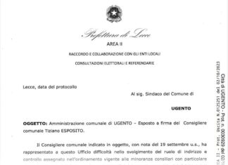 Trasparenza nel comune di Ugento: costretta ancora ad intervenire la prefettura