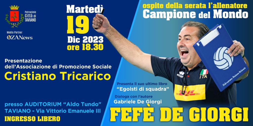 Fefè de Giorgi per l'associazione Cristiano Tricarico