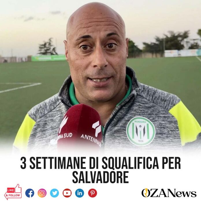 tre settimane di squalifica per andrea salvadore