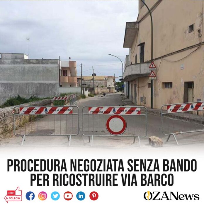procedura negoziata senza bando per ricostruire via barco
