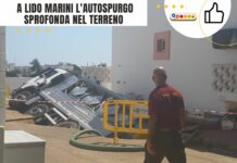 Incidente: a Lido Marini l’Autospurgo sprofonda nel terreno