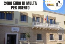 2400 euro di multa per il Comune di Ugento