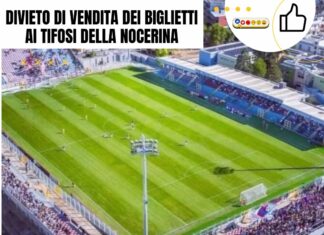 Divieto di vendita dei biglietti ai tifosi della Nocerina: provvedimento del Prefetto di Lecce