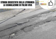 Strada dissestata sulla litoranea: la segnalazione di Fulvio Viva
