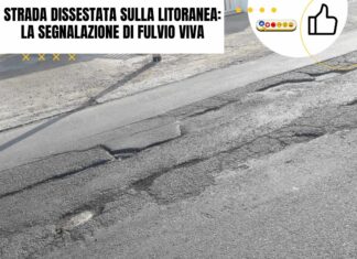 Strada dissestata sulla litoranea: la segnalazione di Fulvio Viva