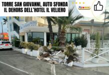 Torre San Giovanni, auto sfonda il dehors dell’hotel Il Veliero