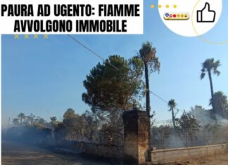 Paura ad Ugento: fiamme avvolgono un immobile