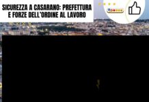 Sicurezza a Casarano: Prefettura e Forze dell’Ordine al lavoro contro furti e vandalismi Casarano, Italy, aerial view. Security efforts by Prefecture and police against theft and vandalism.