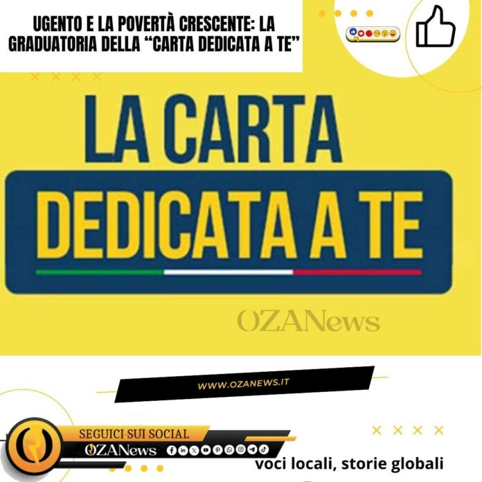 Ugento e la povertà crescente la graduatoria della “Carta dedicata a te”
