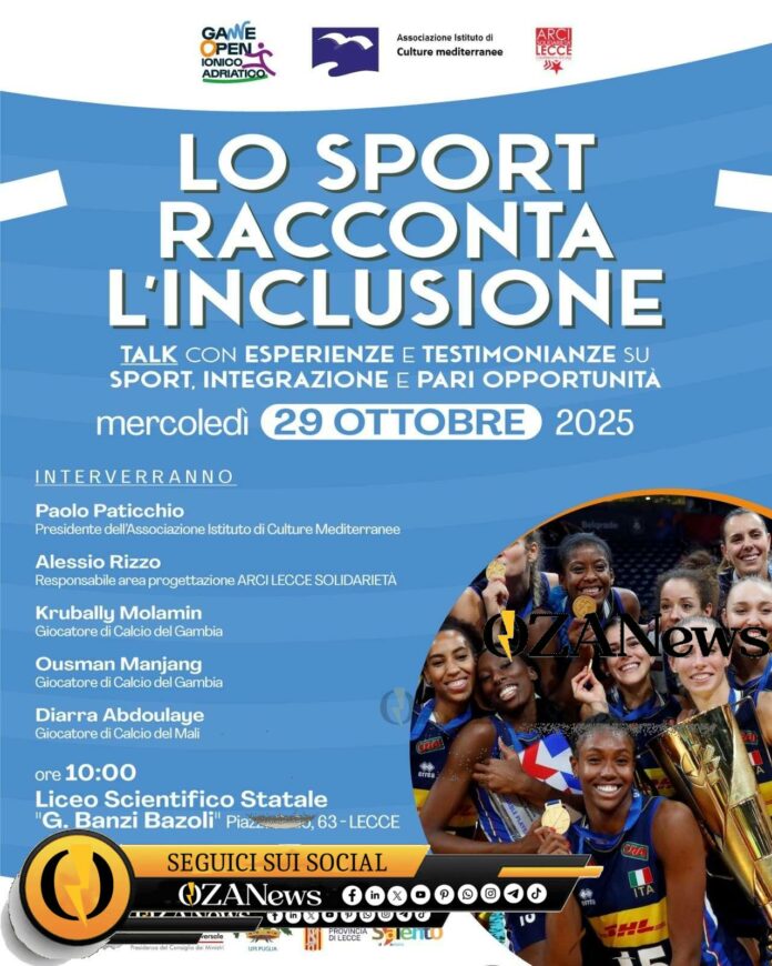 AICM e Provincia per “GAME Open Ionico – Adriatico”: “Lo sport racconta l’inclusione” è il talk tra studenti e atleti in programma a Lecce