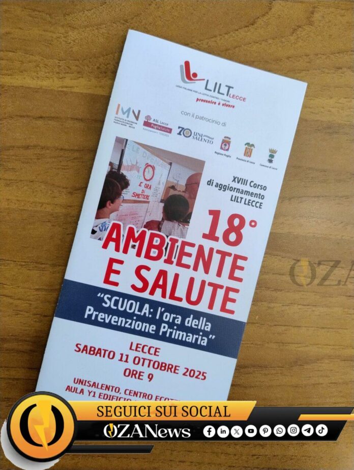 “Scuola: l’ora della Prevenzione Primaria”: a Lecce l’atteso incontro formativo della campagna Nastro Rosa di Lilt “Scuola: l’ora della Prevenzione Primaria”: a Lecce l’atteso incontro formativo della campagna Nastro Rosa di Lilt