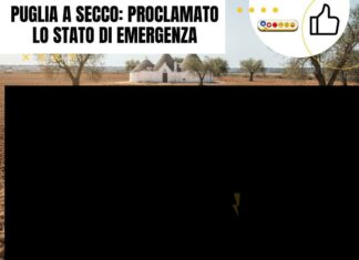 Puglia a secco: proclamato lo stato di emergenza Dry Puglia landscape with cracked earth, wells, and trulli. Drought emergency in Puglia.
