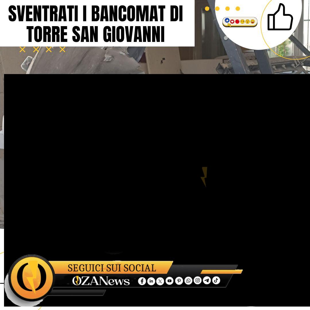 Esplosione nella notte a Torre San Giovanni: sventrati i bancomat