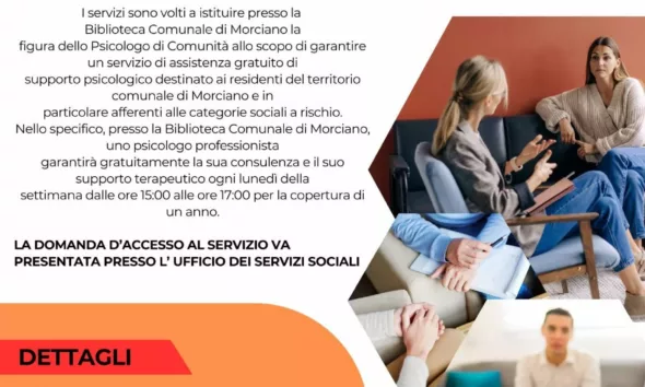 Morciano di Leuca attiva lo sportello psicologico gratuito