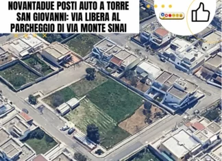 Novantadue posti auto a Torre San Giovanni: via libera al parcheggio di Via Monte Sinai