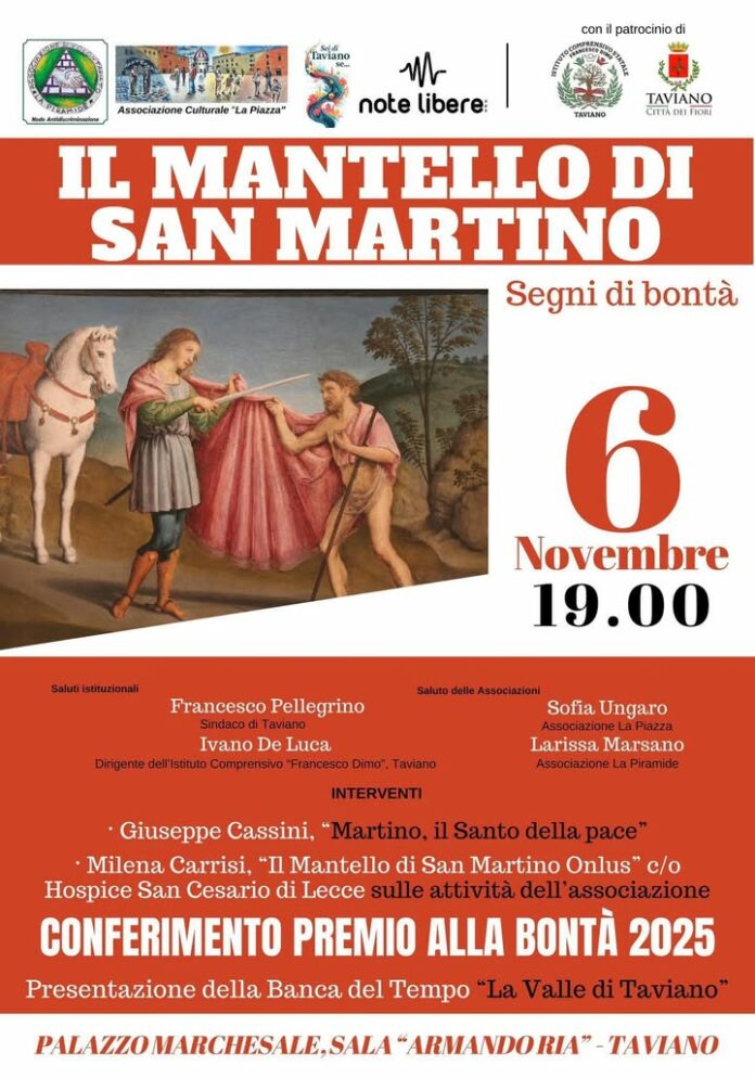 Taviano premia la bontà e presenta la Banca del Tempo