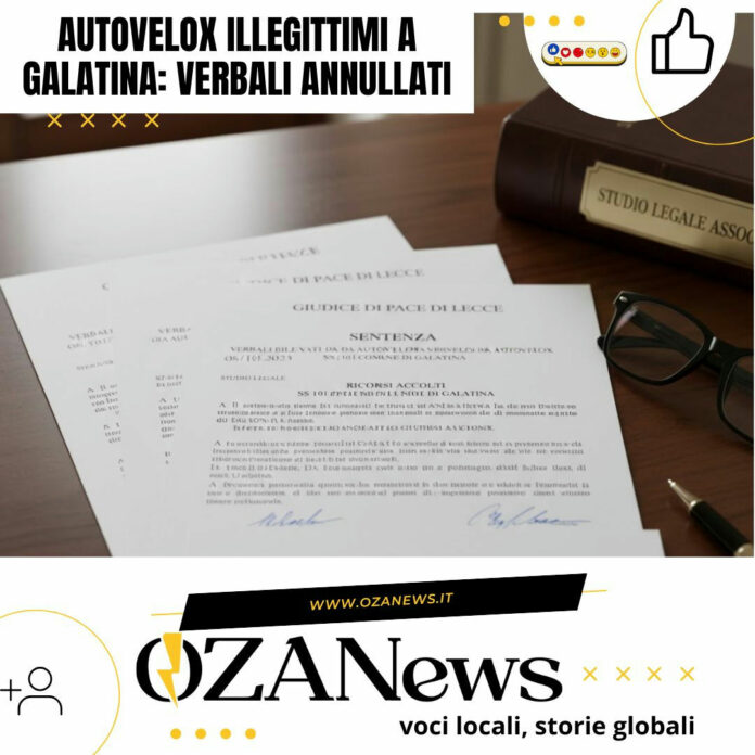 Autovelox illegittimi a Galatina: Verbali annullati