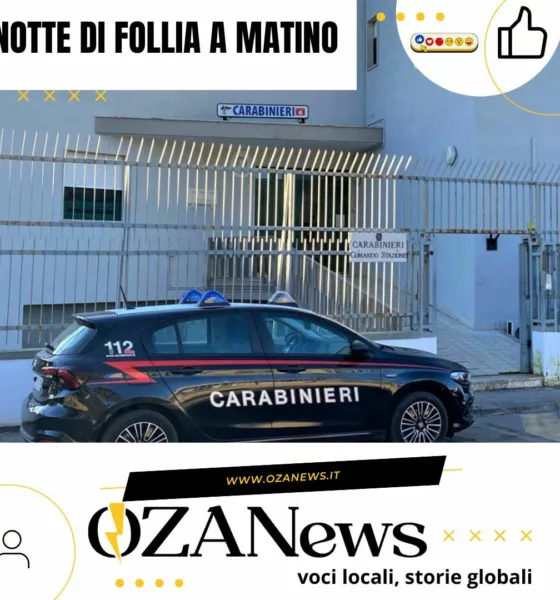 Matino: Arresto per lancio bombola