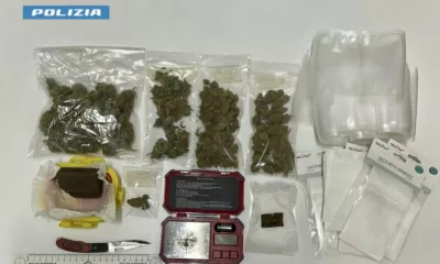 Nardò: 29enne arrestato per detenzione di marijuana e hashish durante un controllo della polizia nel centro cittadino.