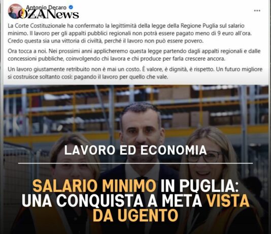 Salario Minimo In Puglia: Una Conquista A Metà Vista Da Ugento