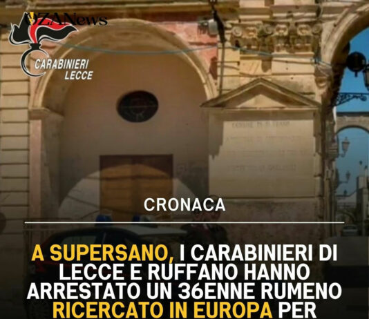 Latitante Europeo arrestato a Supersano dai Carabinieri Latitante UE arrestato a Supersano