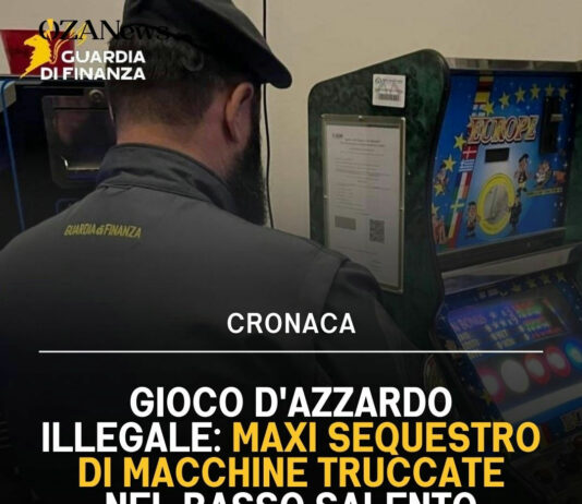 Gioco d’Azzardo Illegale: Maxi Sequestro di Macchine Truccate nel Basso Salento Gioco Illegale: Sequestri nel Salento