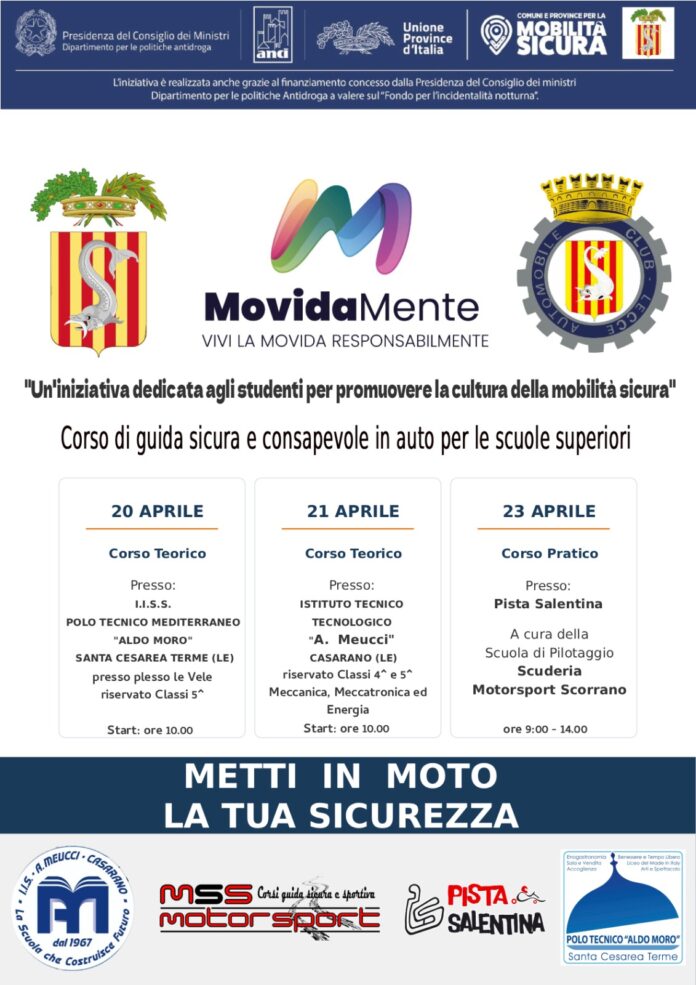 Guida sicura e consapevole: studenti in pista con “Movidamente” grazie a Provincia e Aci