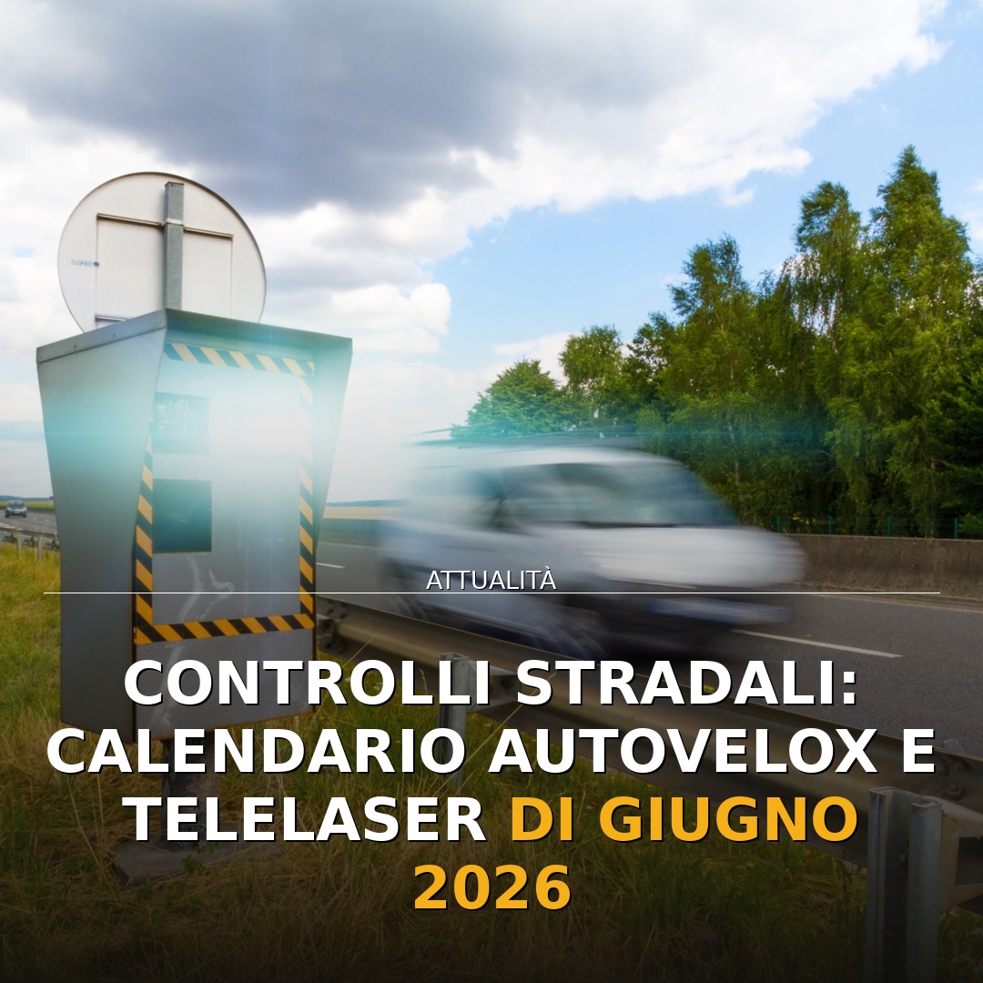 Controlli stradali: calendario autovelox e telelaser di giugno 2026