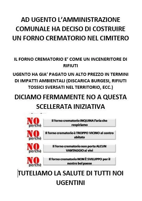 Ad Ugento nasce il comitato contro il forno crematorio