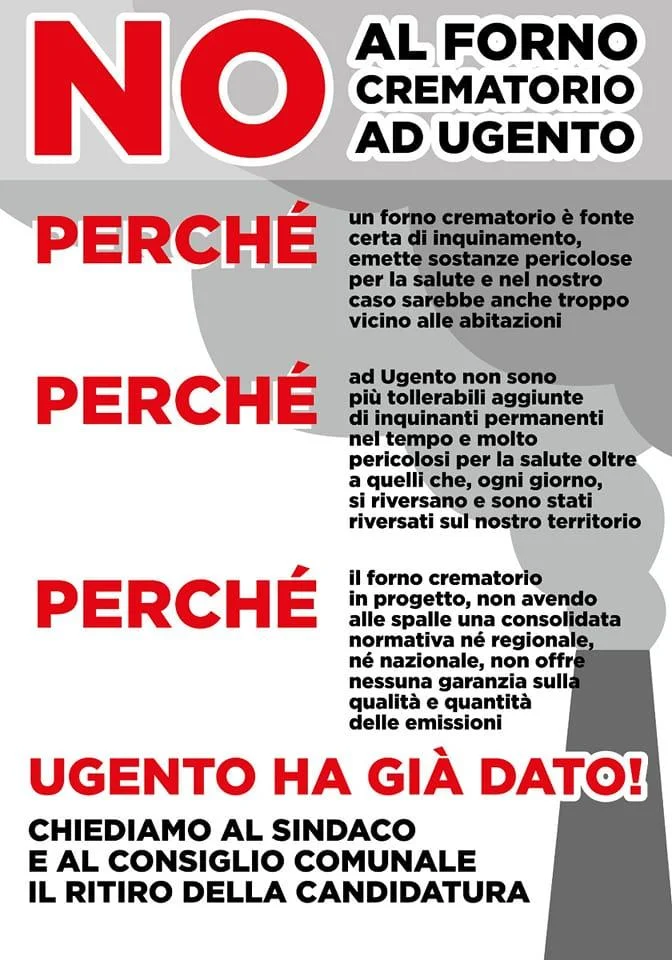 Ad Ugento nasce il comitato contro il forno crematorio