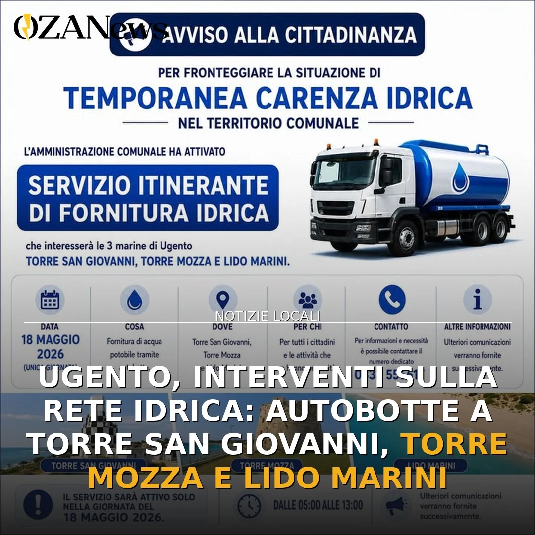 Interventi idrici a Torre San Giovanni e dintorni