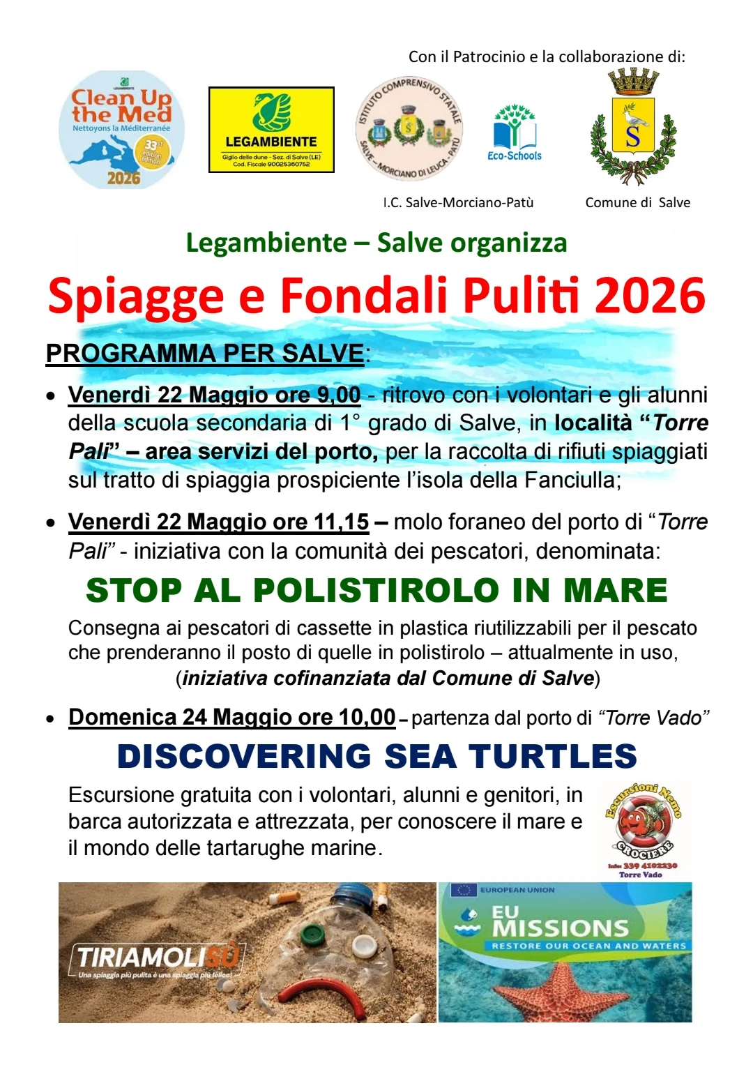 Spiagge e Fondali Puliti 2026 a Salve