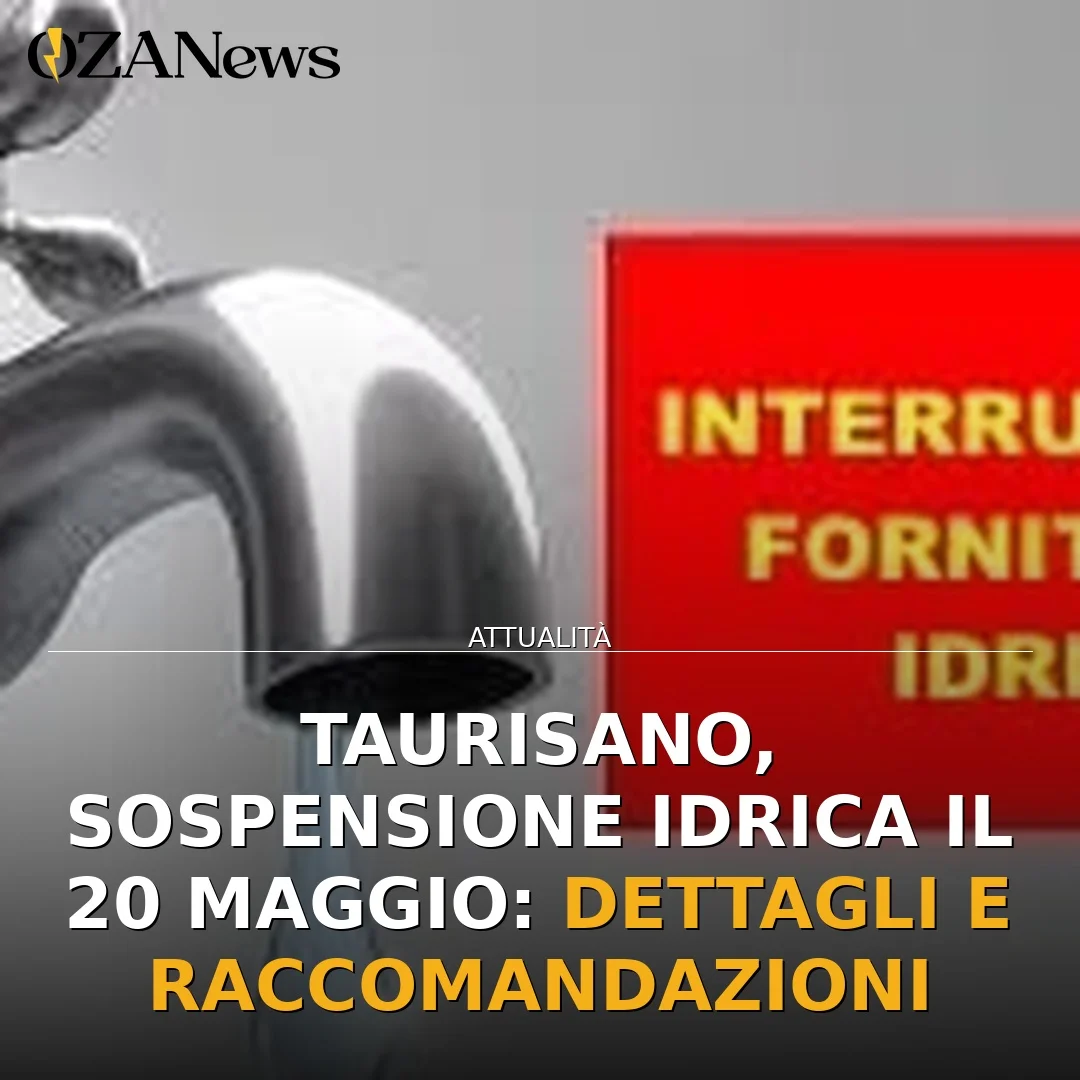 Sospensione idrica a Taurisano il 20 maggio 2026