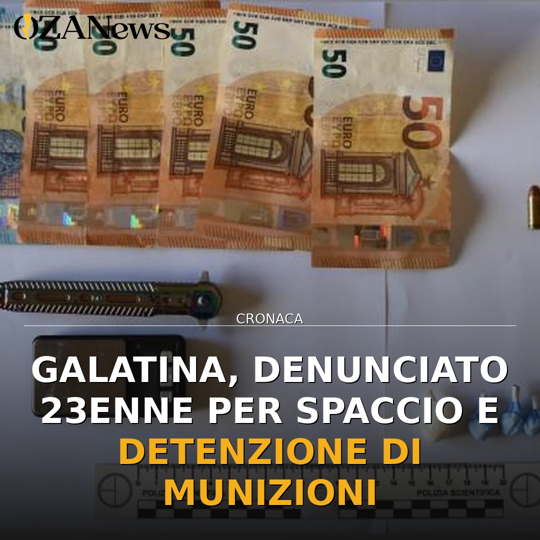 Galatina, denunciato 23enne per spaccio e detenzione di munizioni