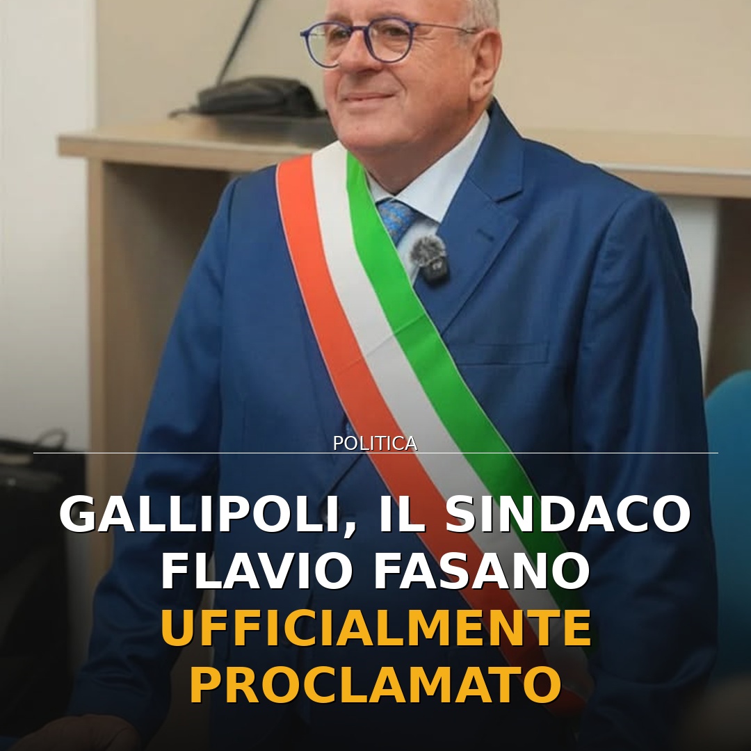 Gallipoli, il Sindaco Flavio Fasano ufficialmente proclamato