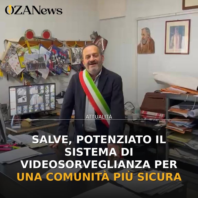 Salve, completato il nuovo sistema di videosorveglianza per la sicurezza cittadina
