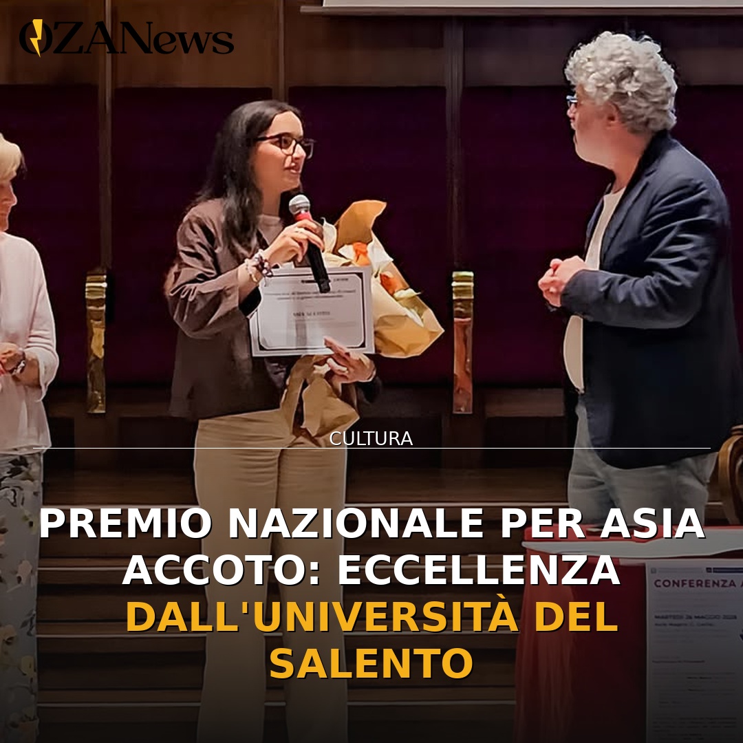 Premio Nazionale per Asia Accoto: eccellenza dall’Università del Salento