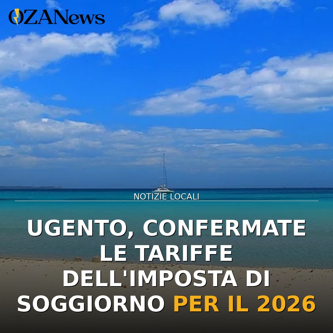 Ugento, confermate le tariffe dell’imposta di soggiorno per il 2026