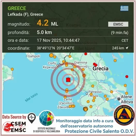 Terremoto nello Ionio: Allerta rientrata