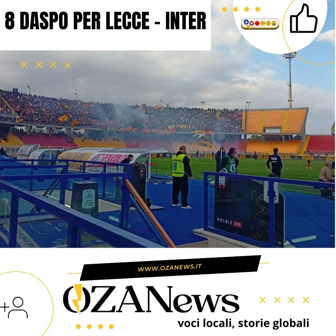 8 DASPO per Lecce – Inter