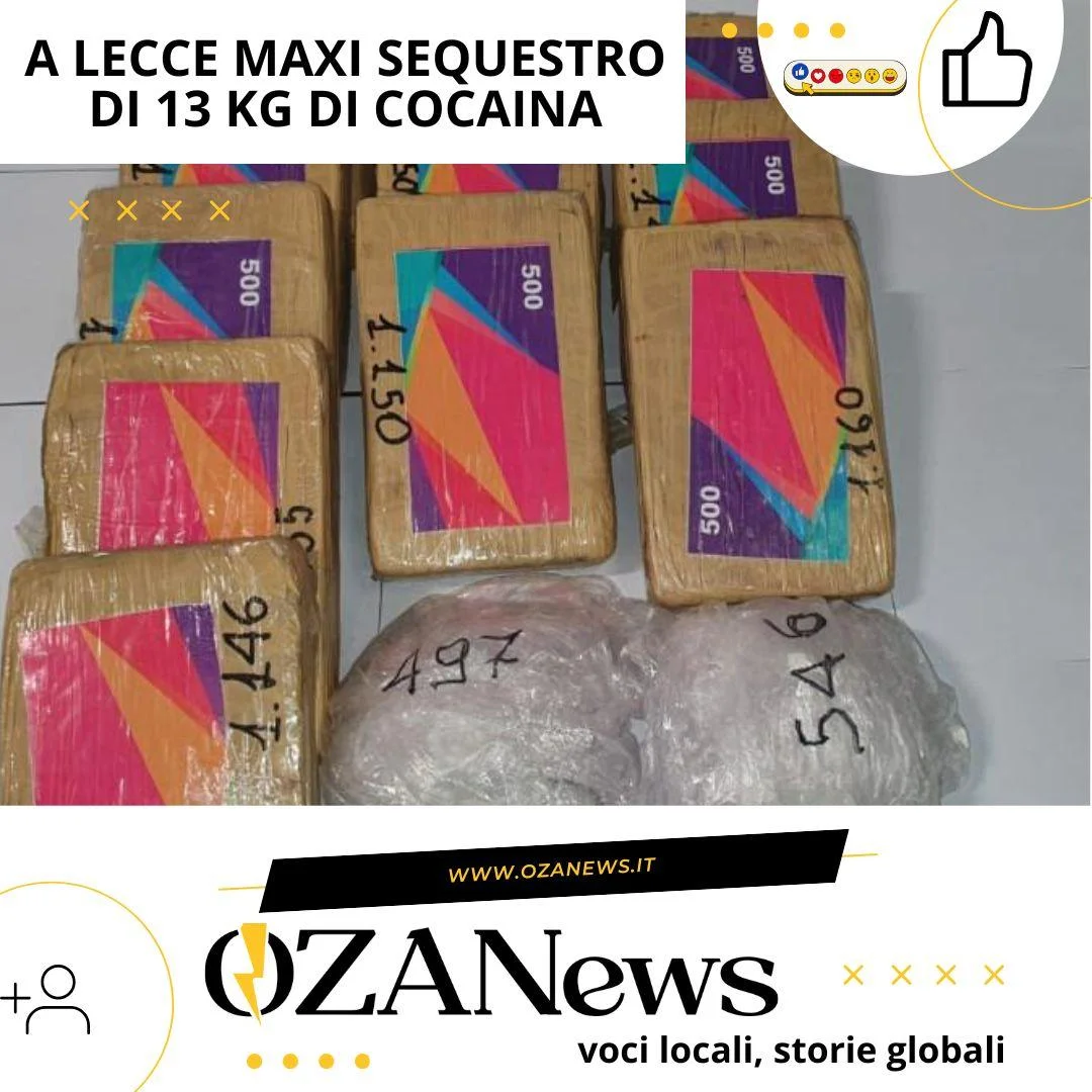A Lecce maxi sequestro di 13 kg di cocaina