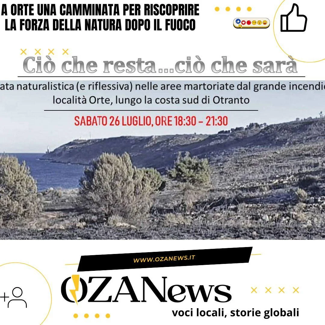 A Orte una camminata per riscoprire la forza della natura dopo il fuoco