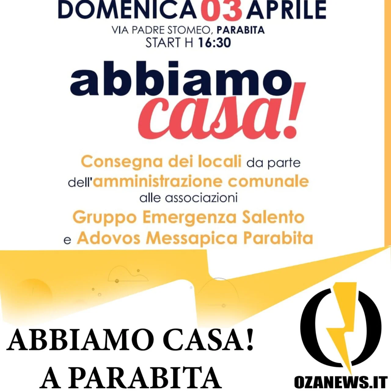 Il comune di Parabita consegna gratuitamente un immobile a due associazioni