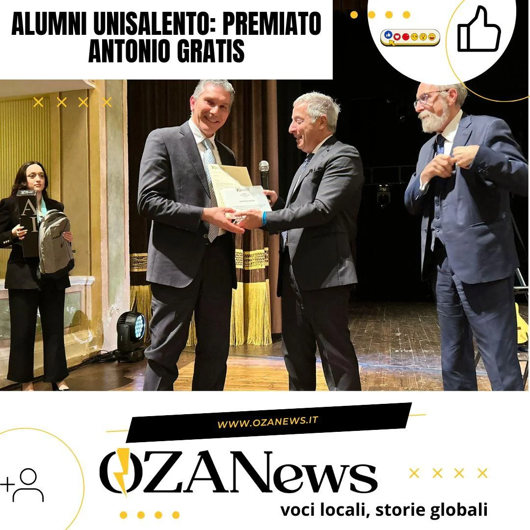 Alumni UniSalento: premiato Antonio Gratis