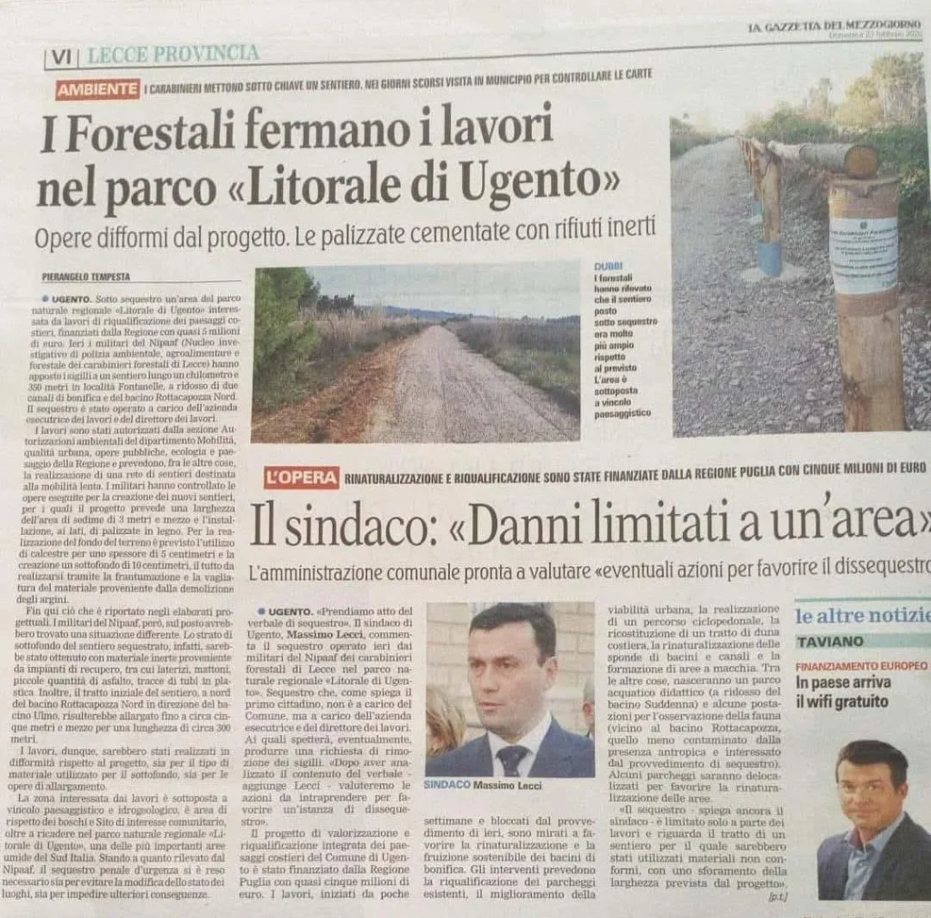 Immagine 4: La storia si ripete nel parco di Ugento: nuovo scempio pubblico - Puglia
